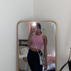 2/$15 bundle Pink Cropped halter workout top